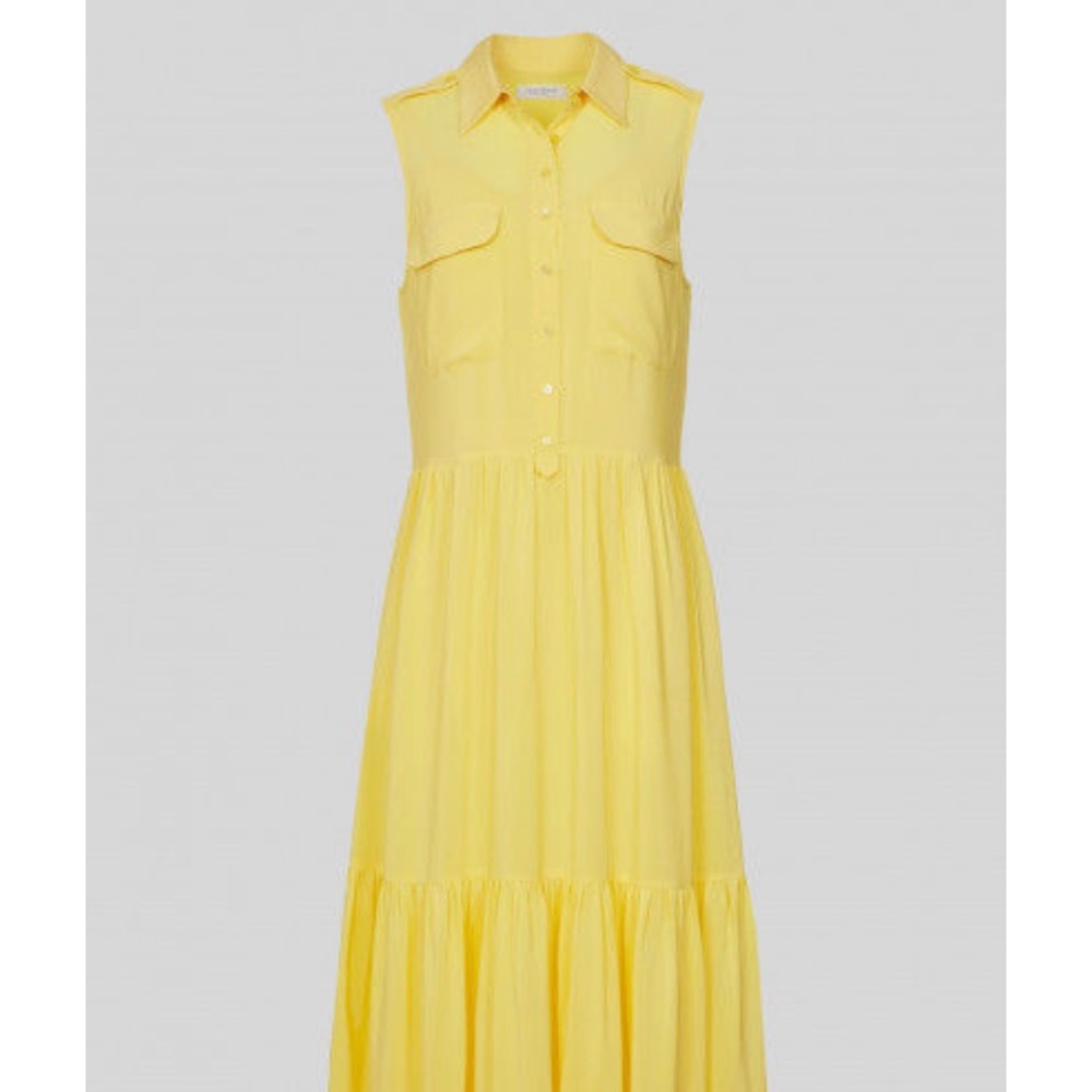 Equipment Yellow Cream silk maxi dress